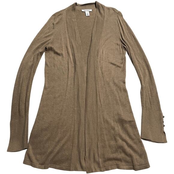 White House Black Market Sweaters - White House Black Market Cardigan Sweater Open Front Womens Size Medium Tan